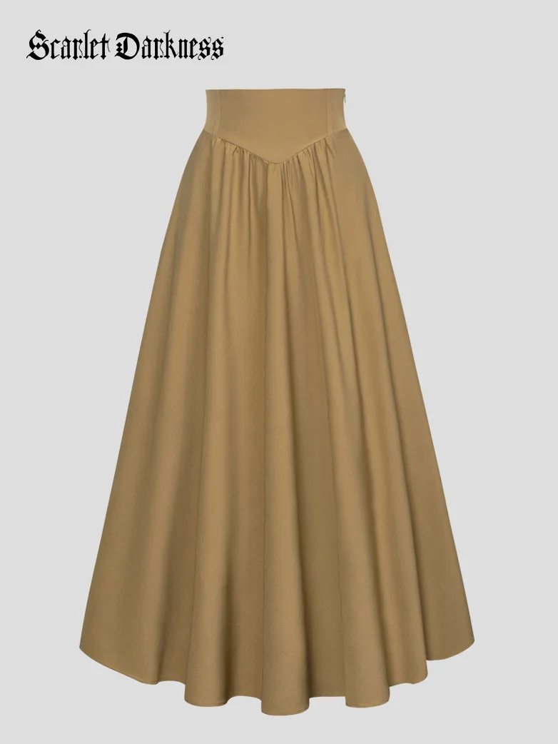 Renaissance Elastic Waist Swing Skirt with Pockets - Image 23