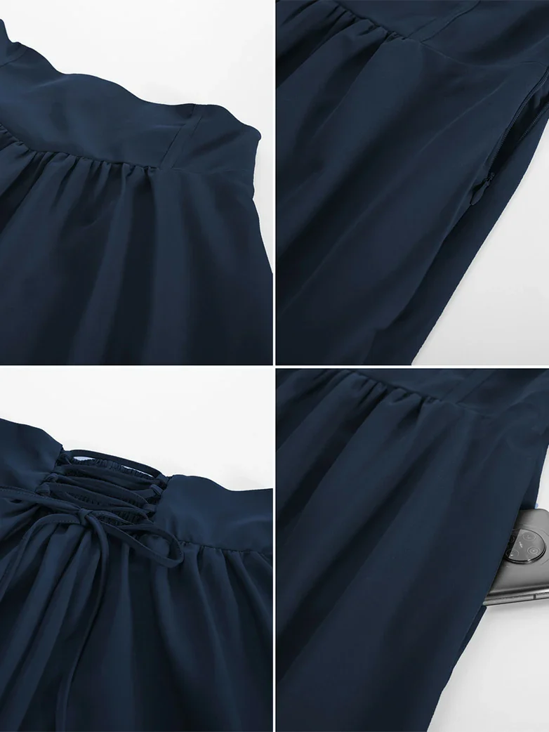 Renaissance Elastic Waist Swing Skirt with Pockets - Image 42