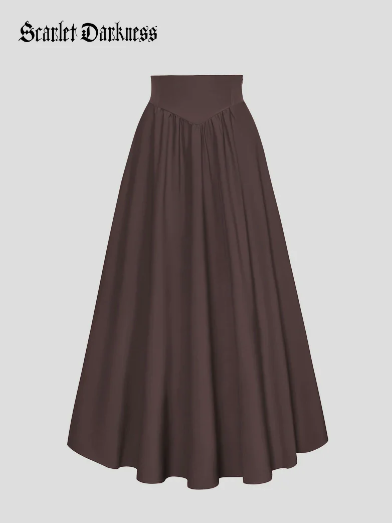Renaissance Elastic Waist Swing Skirt with Pockets - Image 43