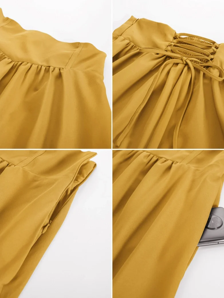 Renaissance Elastic Waist Swing Skirt with Pockets - Image 6