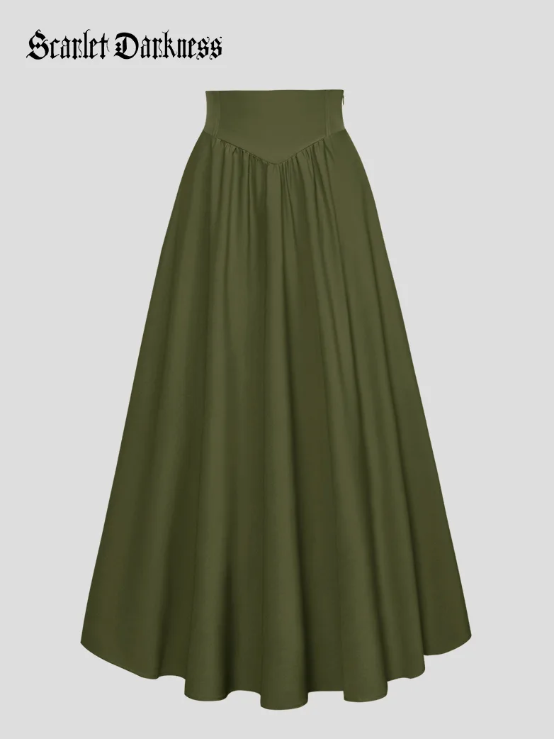 Renaissance Elastic Waist Swing Skirt with Pockets - Image 7
