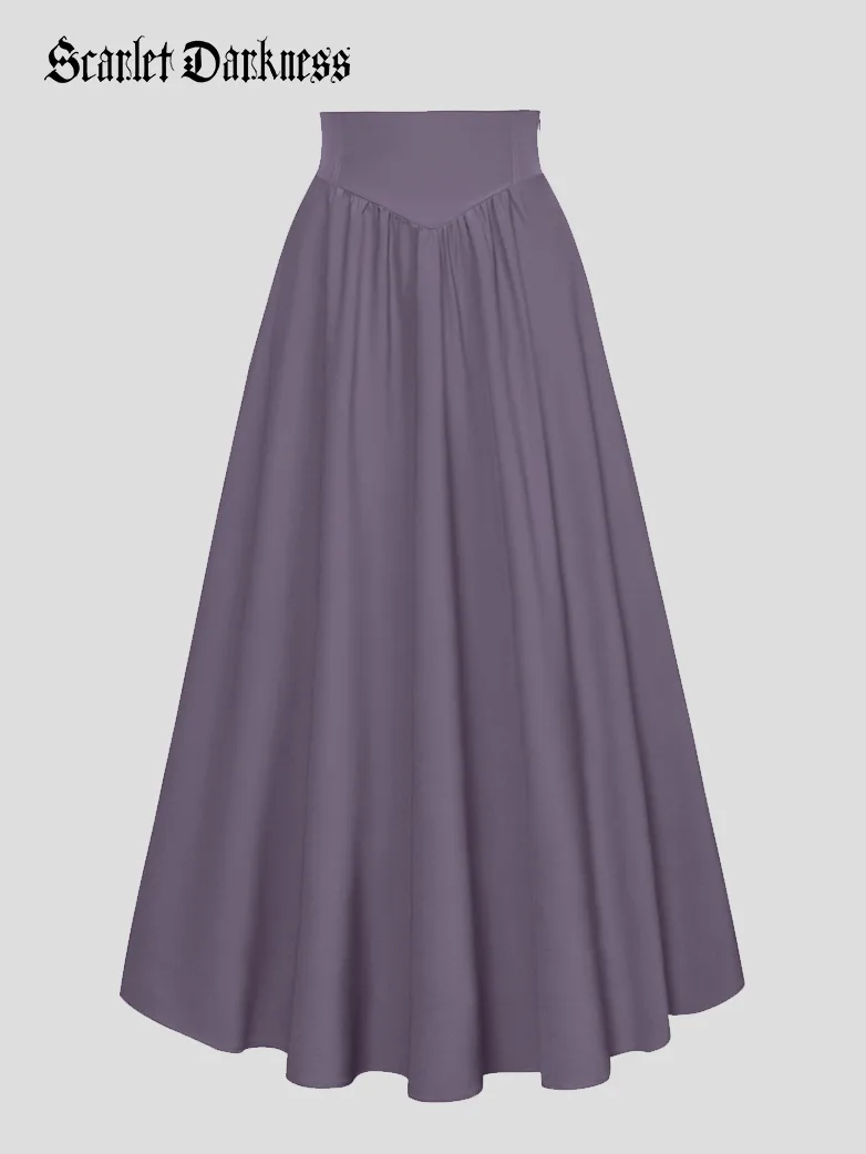 Renaissance Elastic Waist Swing Skirt with Pockets - Image 9