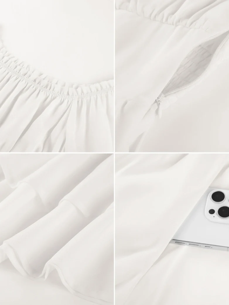Fairy Awakening: Renaissance Off Shoulder Chiffon Dress - Image 12
