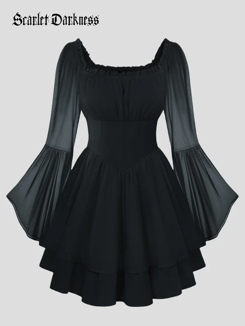Fairy Awakening: Renaissance Off Shoulder Chiffon Dress - Image 26