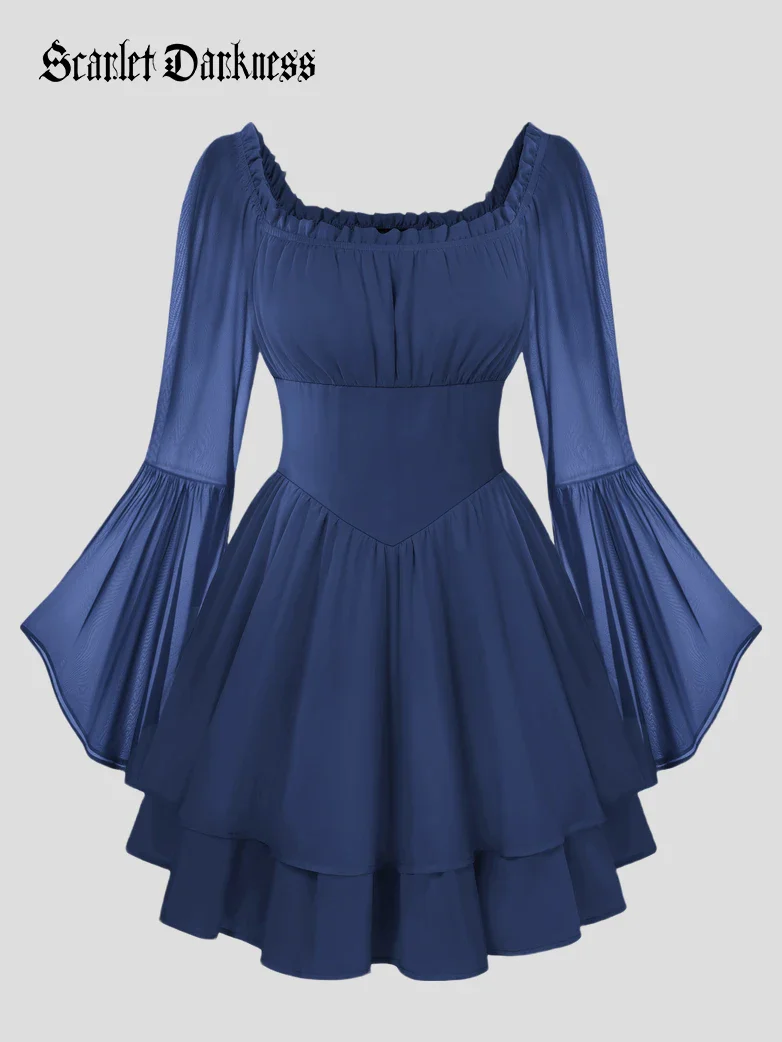 Fairy Awakening: Renaissance Off Shoulder Chiffon Dress - Image 53