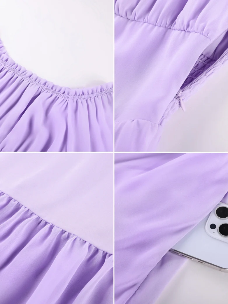 Fairy Awakening: Renaissance Off Shoulder Chiffon Dress - Image 6