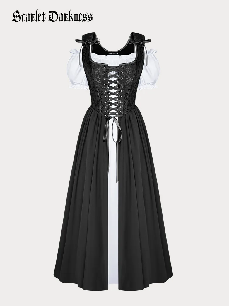 Renaissance Off Shoulder Dress+Boned Pocket Overdress - Image 32