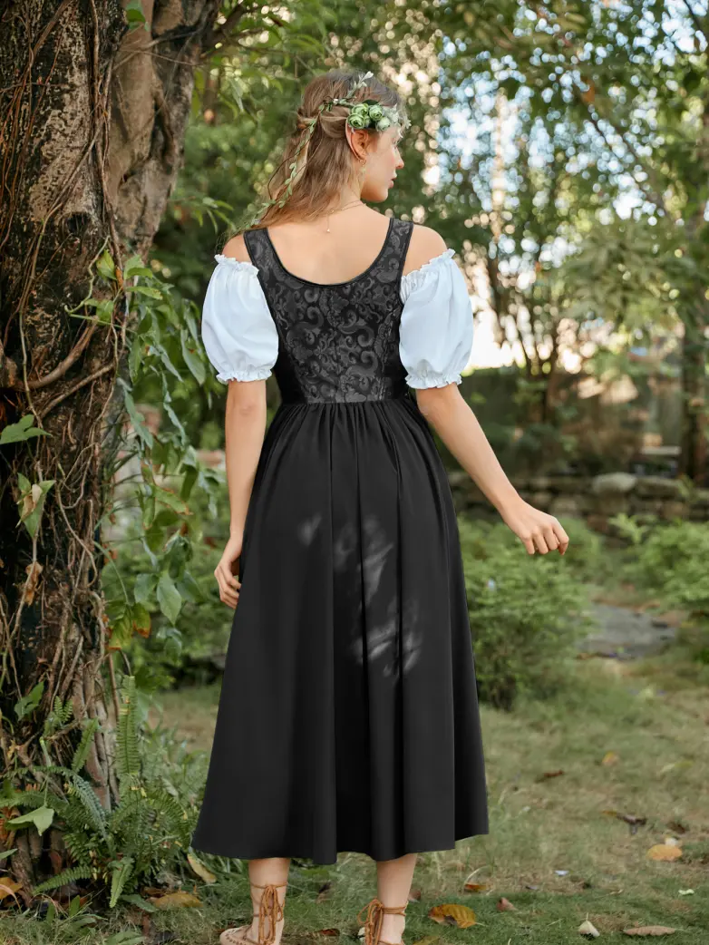 Renaissance Off Shoulder Dress+Boned Pocket Overdress - Image 5