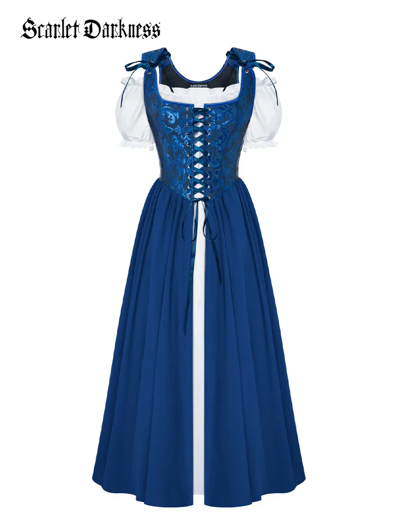 Renaissance Off Shoulder Dress+Boned Pocket Overdress - Image 8
