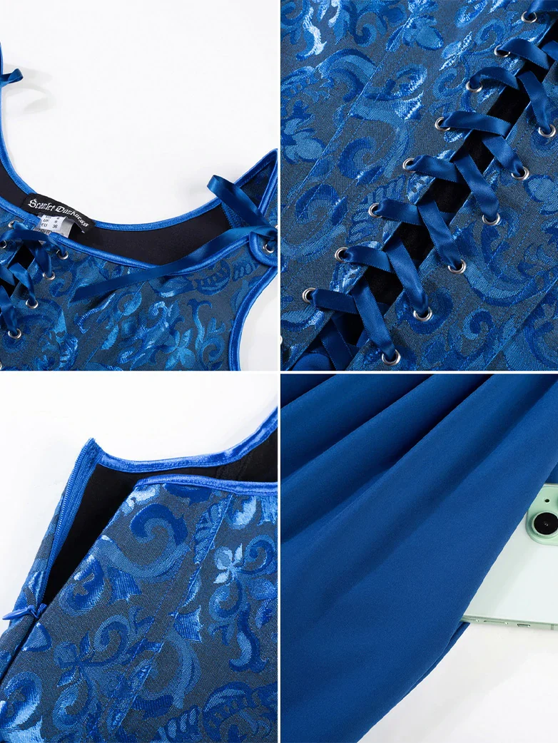 Renaissance Off Shoulder Dress+Boned Pocket Overdress - Image 9