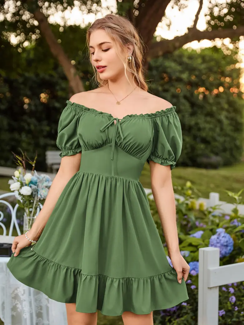 Women Renaissance Off Shoulder Pockets Dress - Image 32
