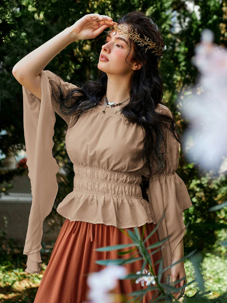 Gothic Off-Shoulder Witch Tops with Waterfall Openings - Image 28