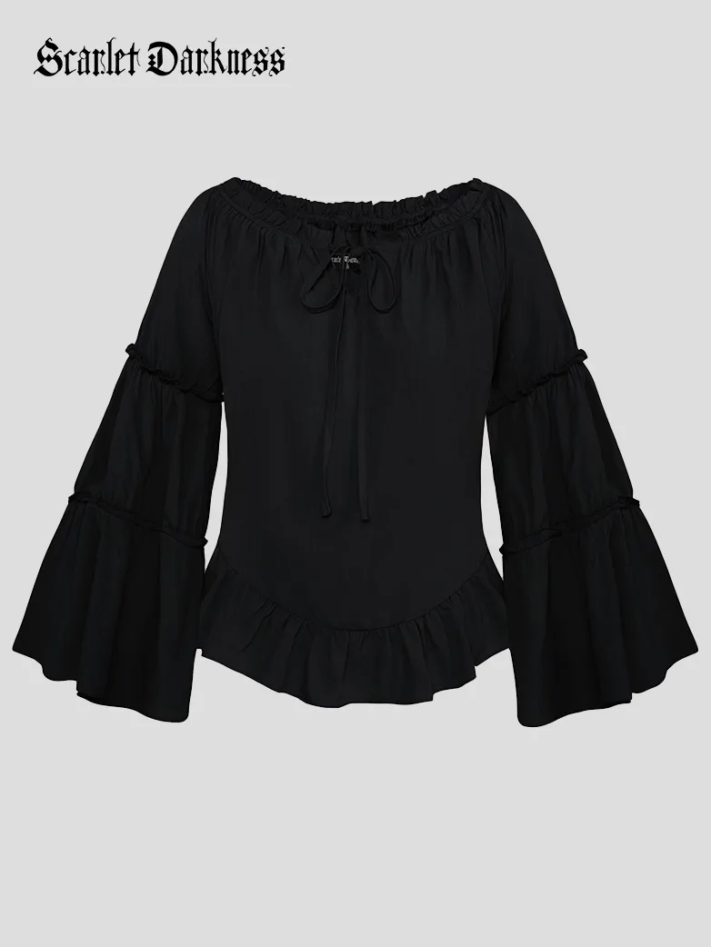 Renaissance Off Shoulder Bell Sleeve Peasant Tops - Image 16