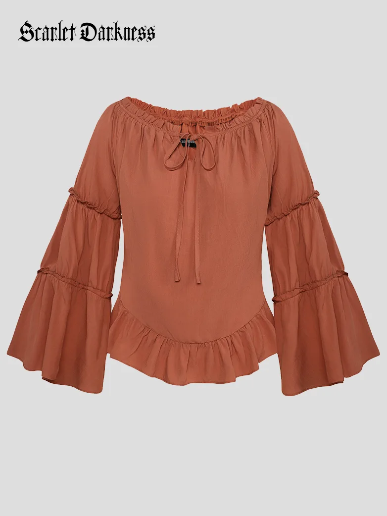 Renaissance Off Shoulder Bell Sleeve Peasant Tops - Image 21