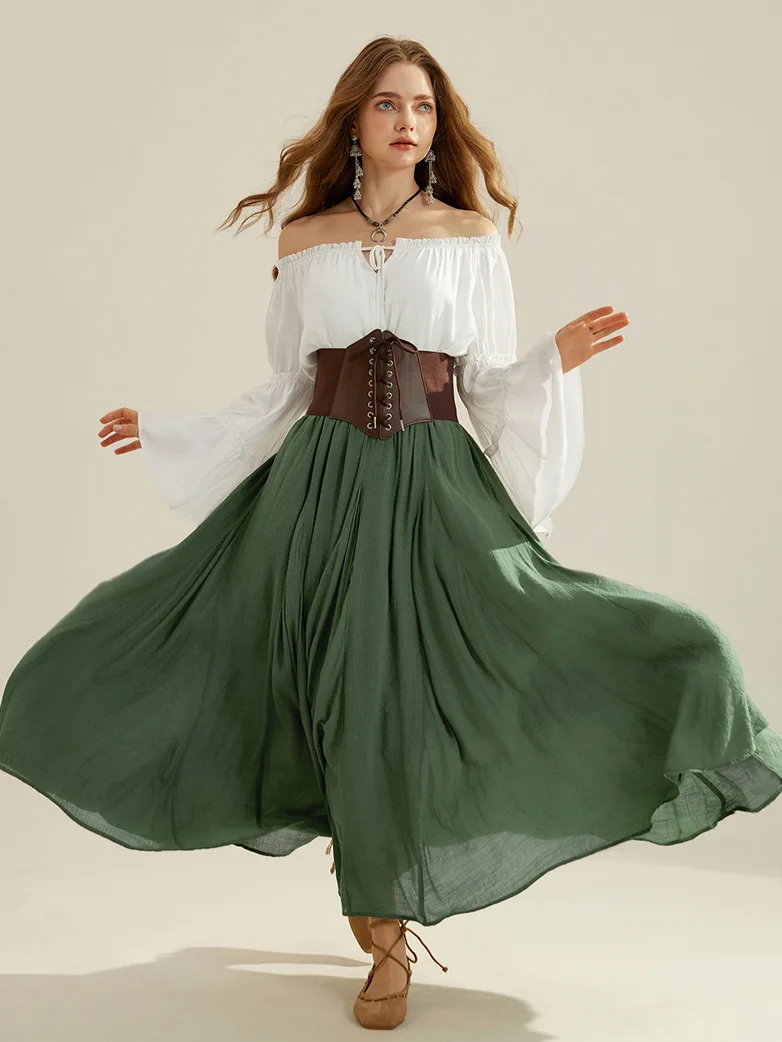 Renaissance Off Shoulder Bell Sleeve Peasant Tops - Image 3