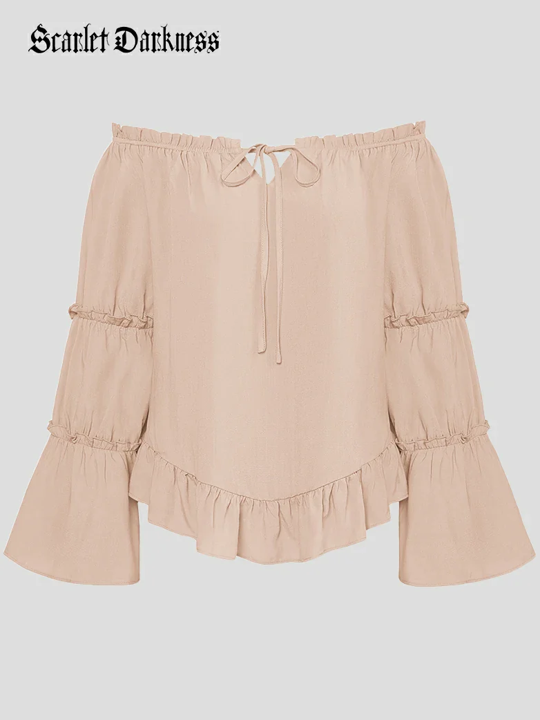 Renaissance Off Shoulder Bell Sleeve Peasant Tops - Image 40