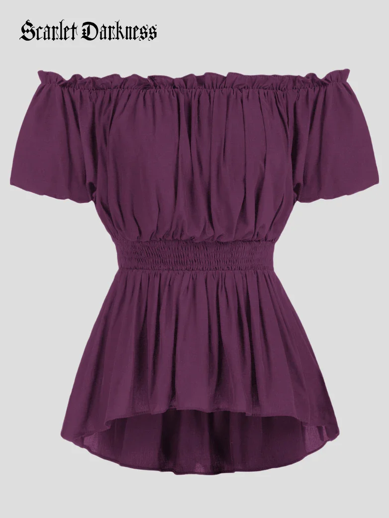 Renaissance Pirate Pleated Shirt Medieval Tops - Image 35