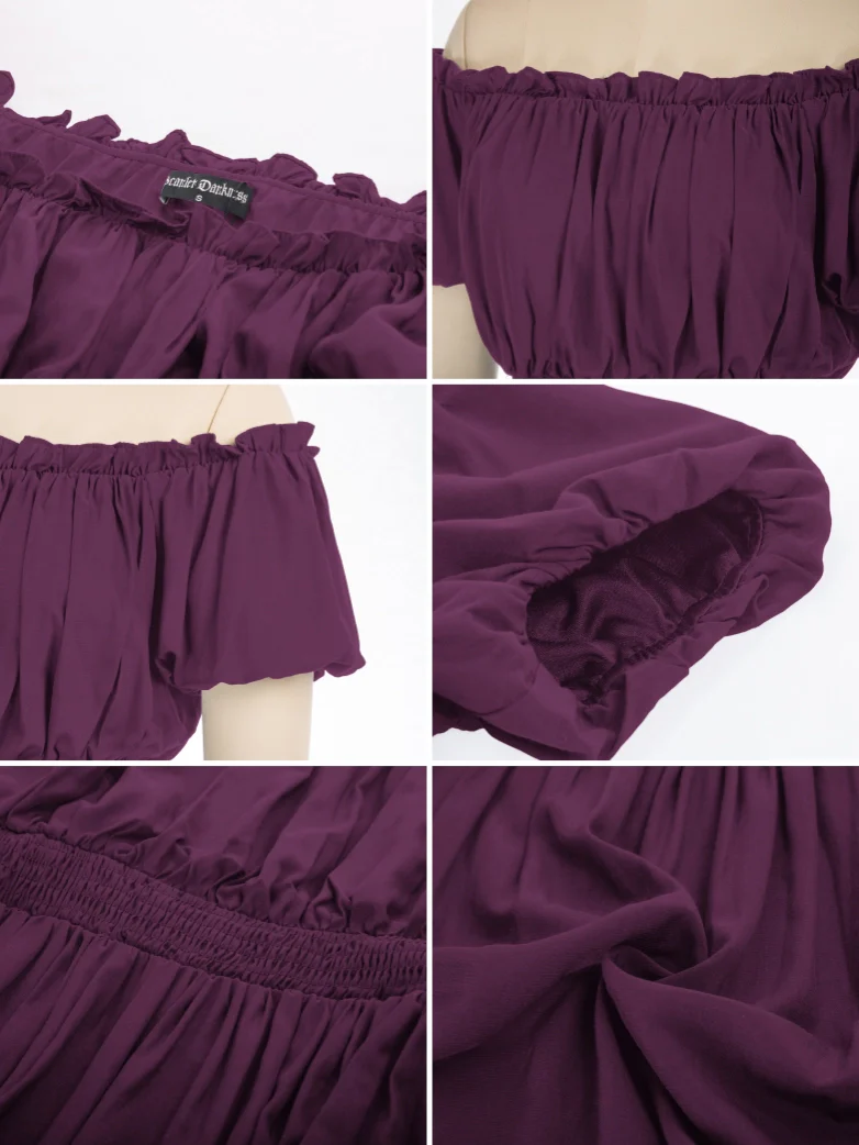 Renaissance Pirate Pleated Shirt Medieval Tops - Image 37