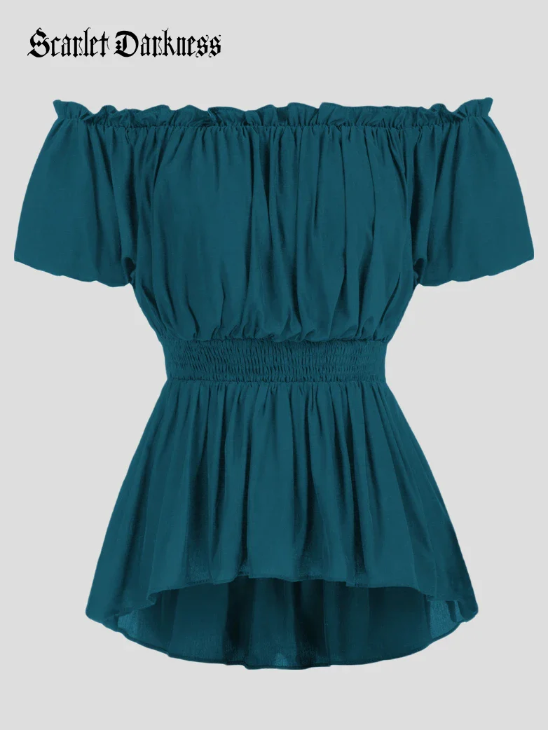 Renaissance Pirate Pleated Shirt Medieval Tops - Image 38