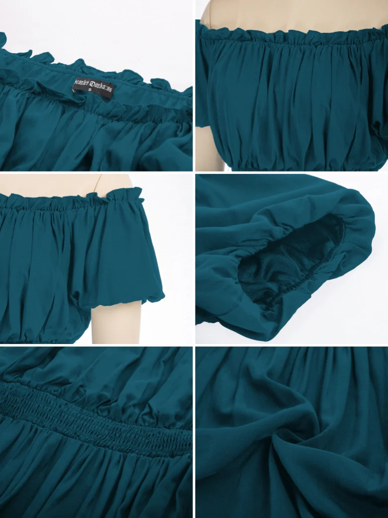 Renaissance Pirate Pleated Shirt Medieval Tops - Image 40