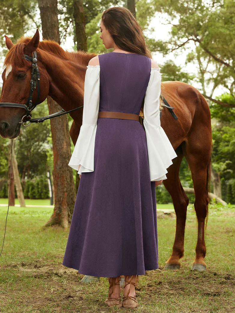 Exquisite Renaissance Front Slit Pocket Overdress - Image 34