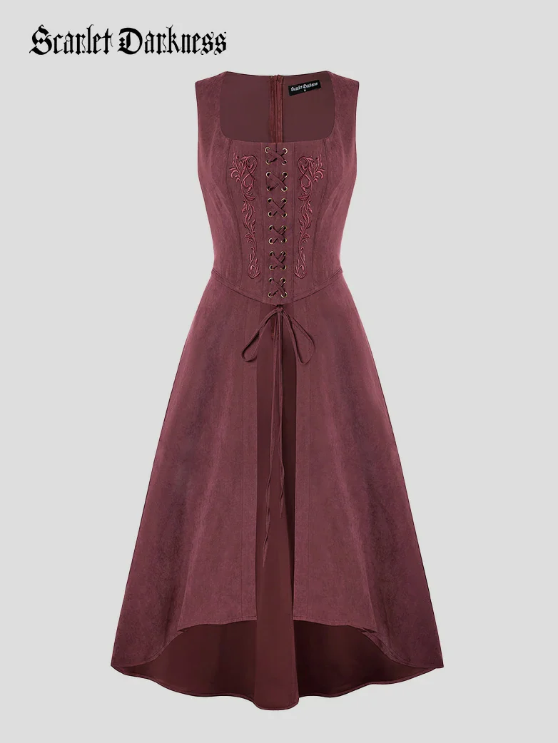 Exquisite Renaissance Front Slit Pocket Overdress - Image 43