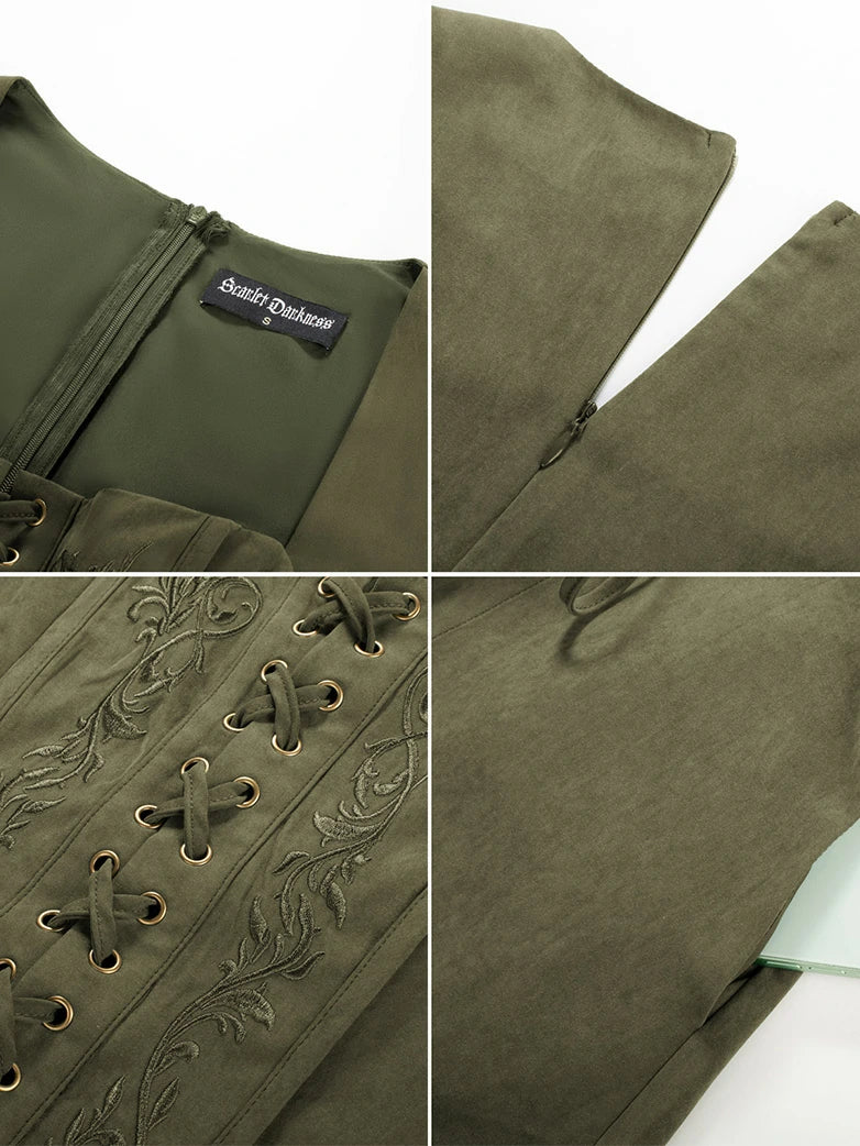 Exquisite Renaissance Front Slit Pocket Overdress - Image 6