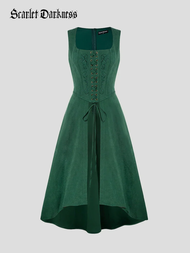 Exquisite Renaissance Front Slit Pocket Overdress - Image 9