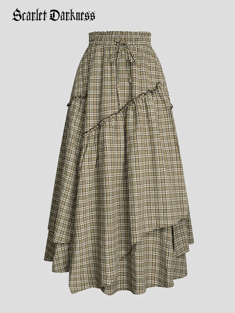 Renaissance X Christmas Plaid  Overlay Pockets Skirt - Image 11