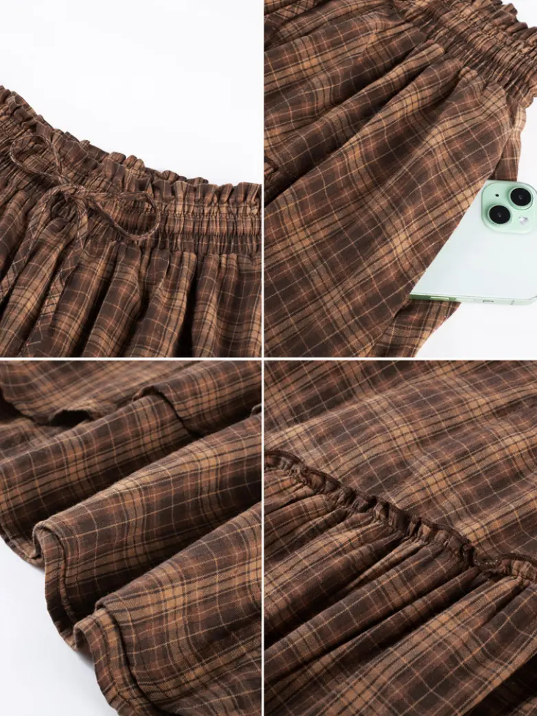 Renaissance X Christmas Plaid  Overlay Pockets Skirt - Image 2
