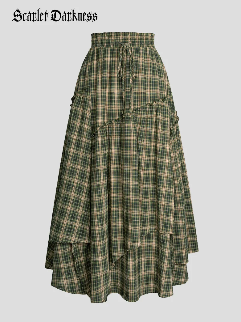 Renaissance X Christmas Plaid  Overlay Pockets Skirt - Image 4