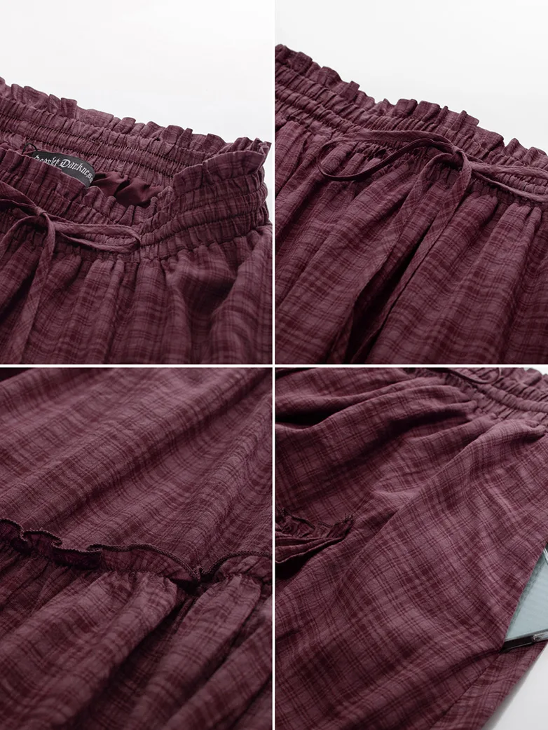 Renaissance X Christmas Plaid  Overlay Pockets Skirt - Image 9