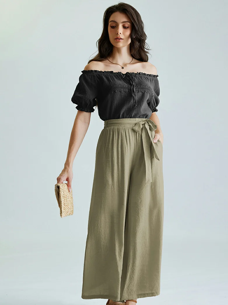 Women Renaissance Palazzo Wide-Leg Pants - Image 10