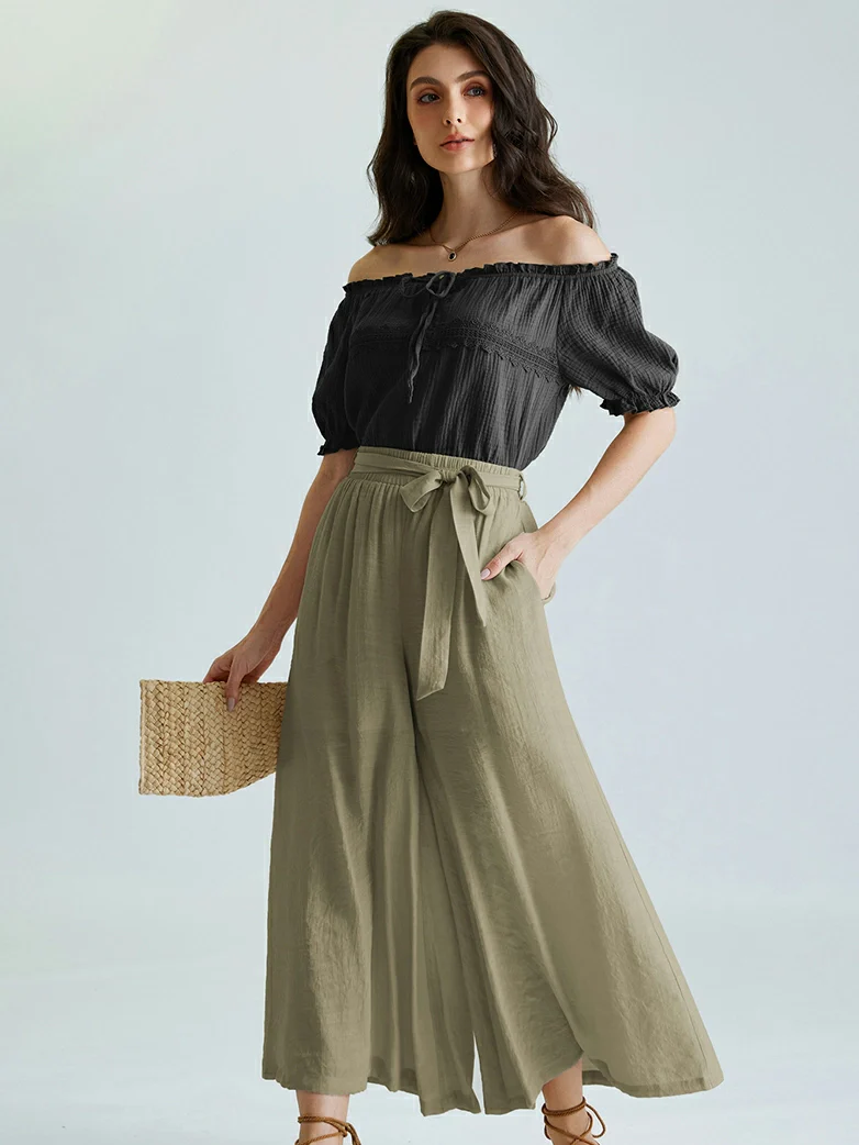 Women Renaissance Palazzo Wide-Leg Pants - Image 11