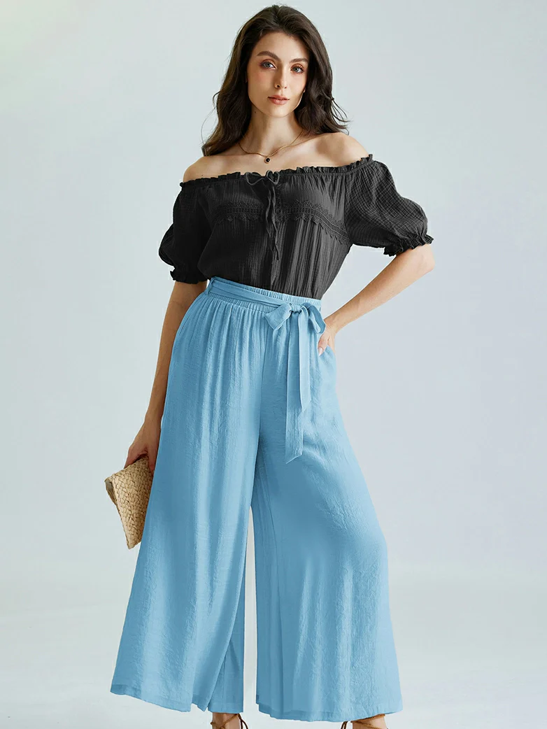 Women Renaissance Palazzo Wide-Leg Pants - Image 13