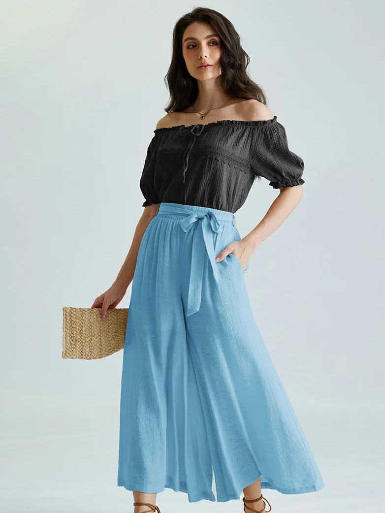 Women Renaissance Palazzo Wide-Leg Pants - Image 15
