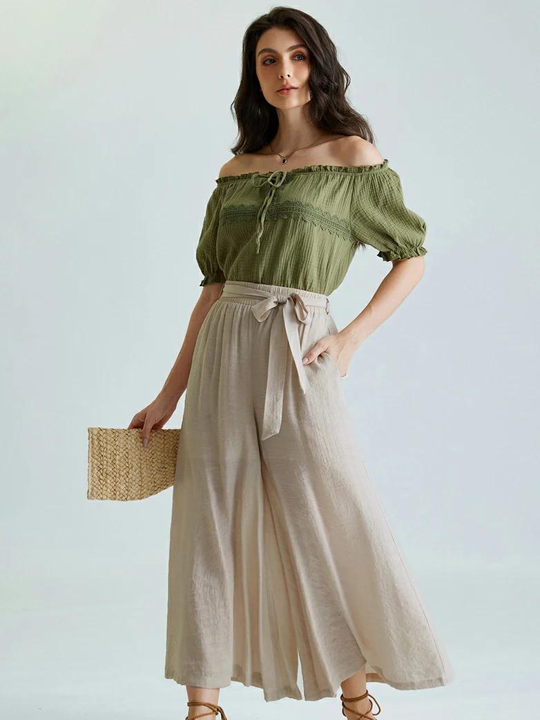 Women Renaissance Palazzo Wide-Leg Pants - Image 19