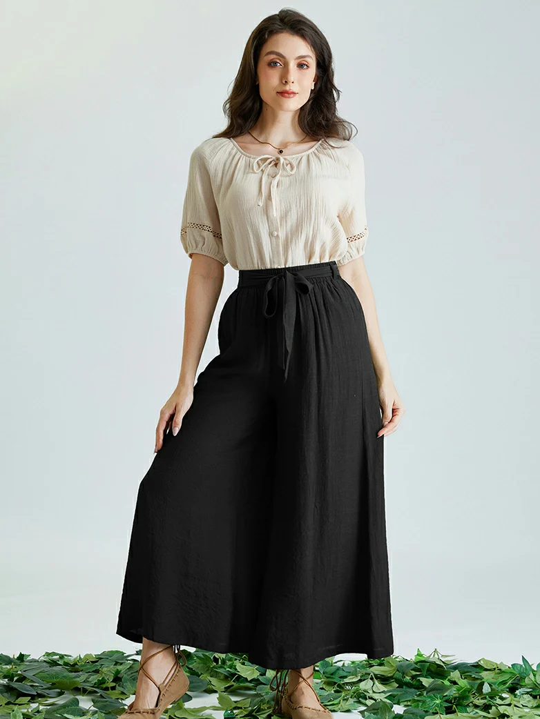 Women Renaissance Palazzo Wide-Leg Pants - Image 2