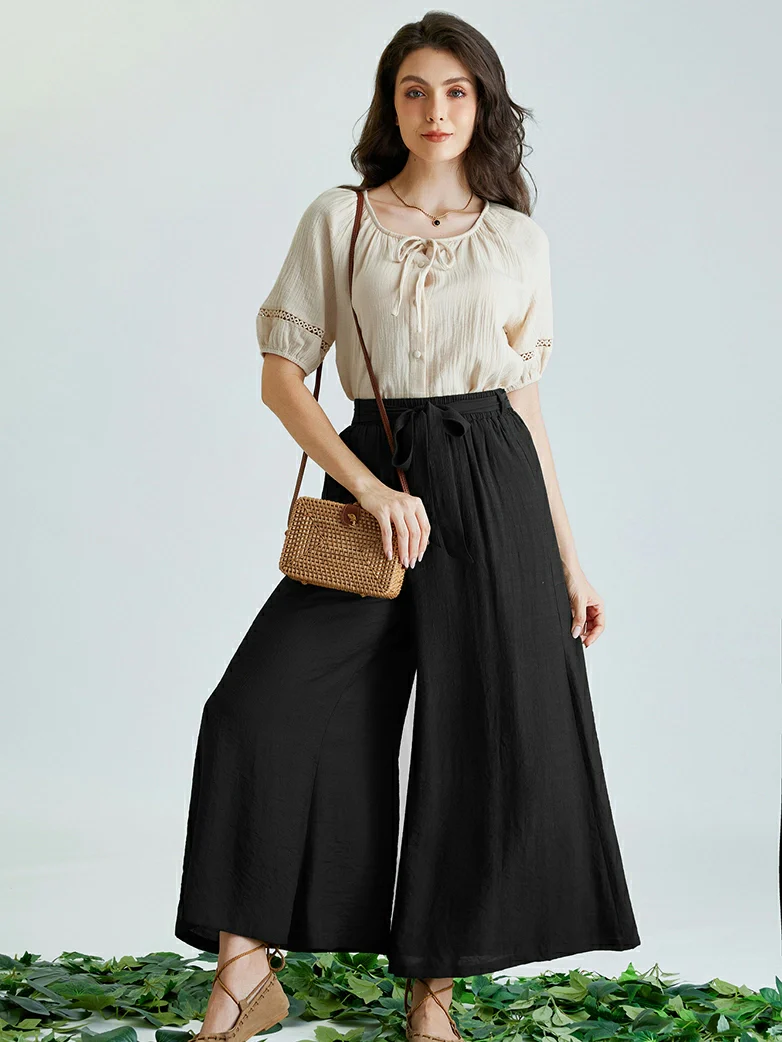 Women Renaissance Palazzo Wide-Leg Pants - Image 3