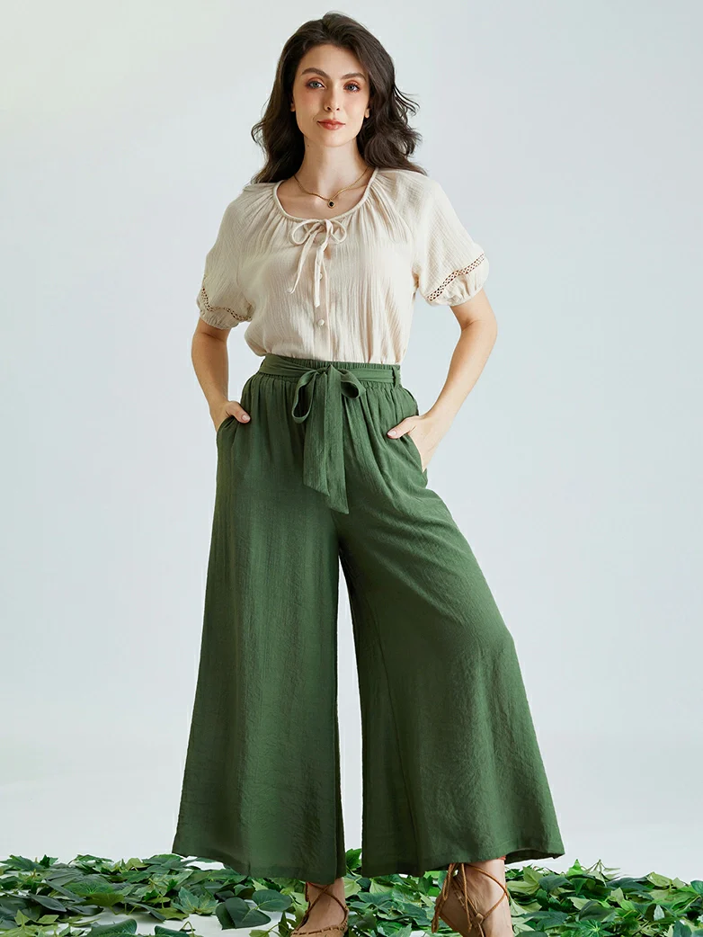 Women Renaissance Palazzo Wide-Leg Pants - Image 6