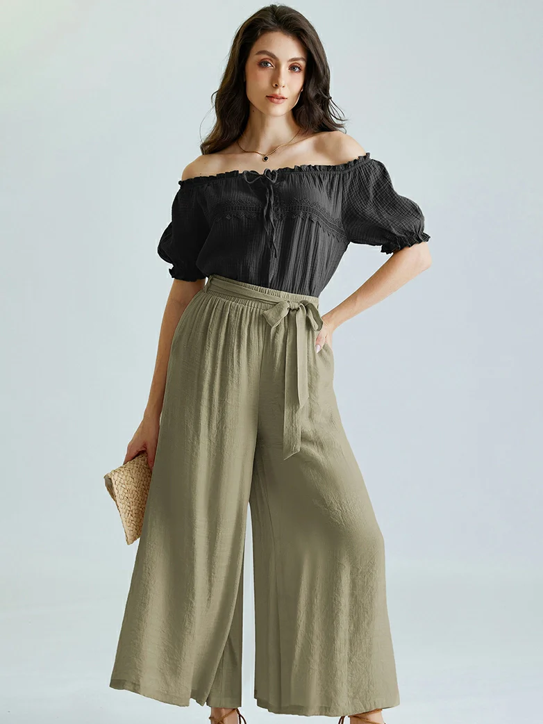 Women Renaissance Palazzo Wide-Leg Pants - Image 9