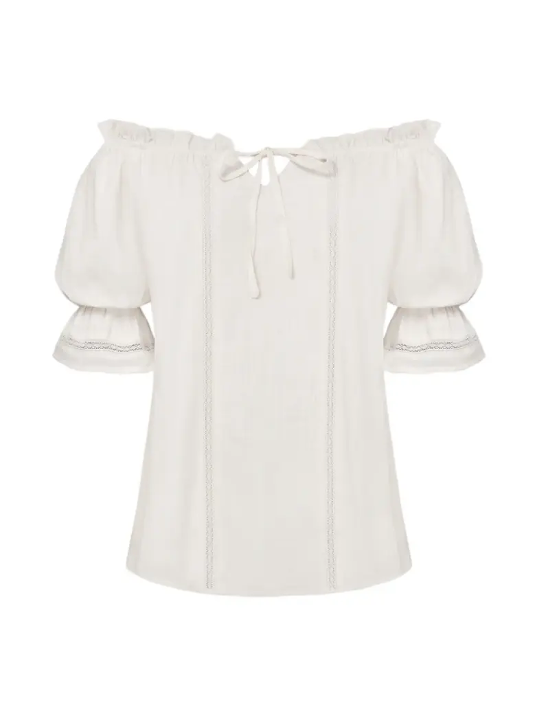 Women Classic Renaissance Peasant Cotton Tops - Image 11