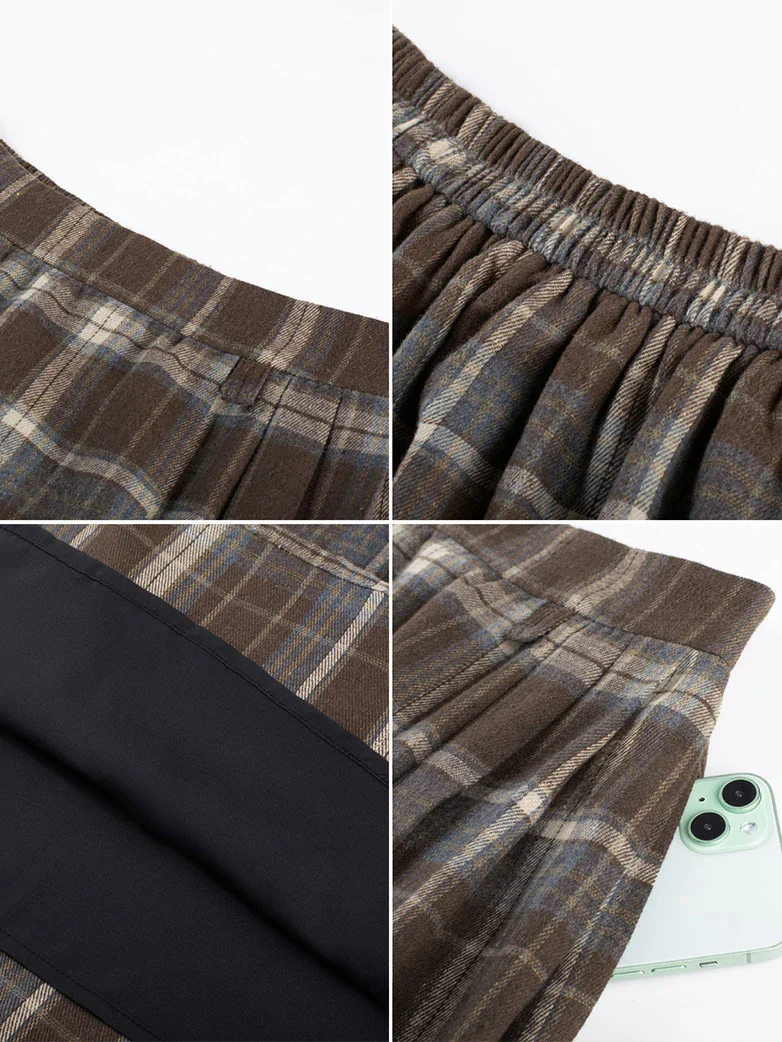 Renaissance Plaided Buckle up Maxi Skirt - Image 14