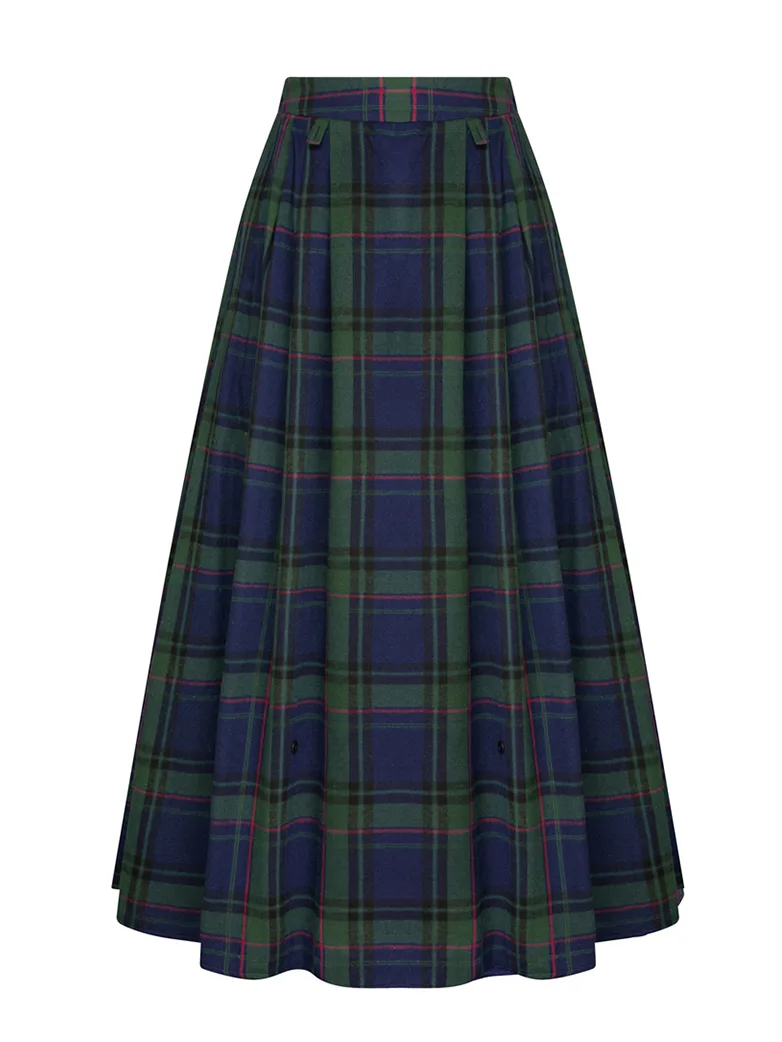 Renaissance Plaided Buckle up Maxi Skirt - Image 23