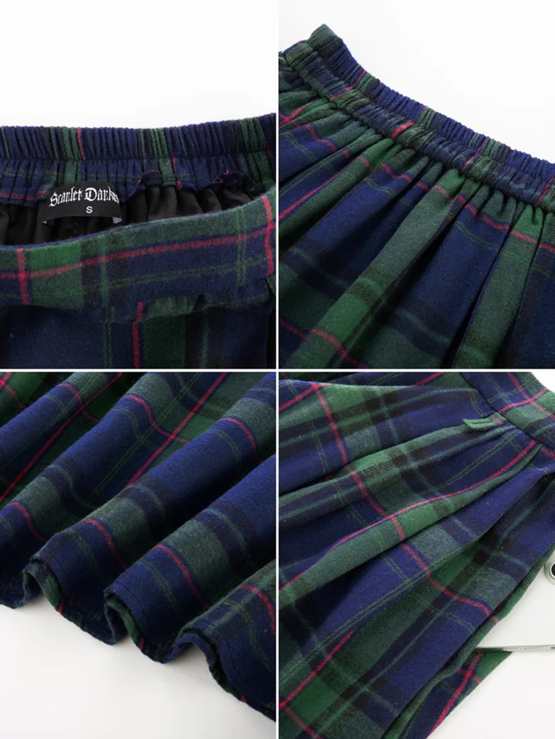 Renaissance Plaided Buckle up Maxi Skirt - Image 24