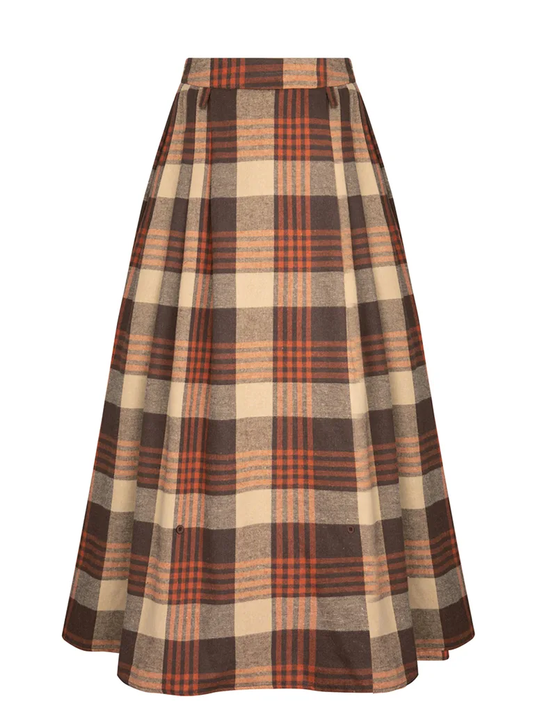 Renaissance Plaided Buckle up Maxi Skirt - Image 29