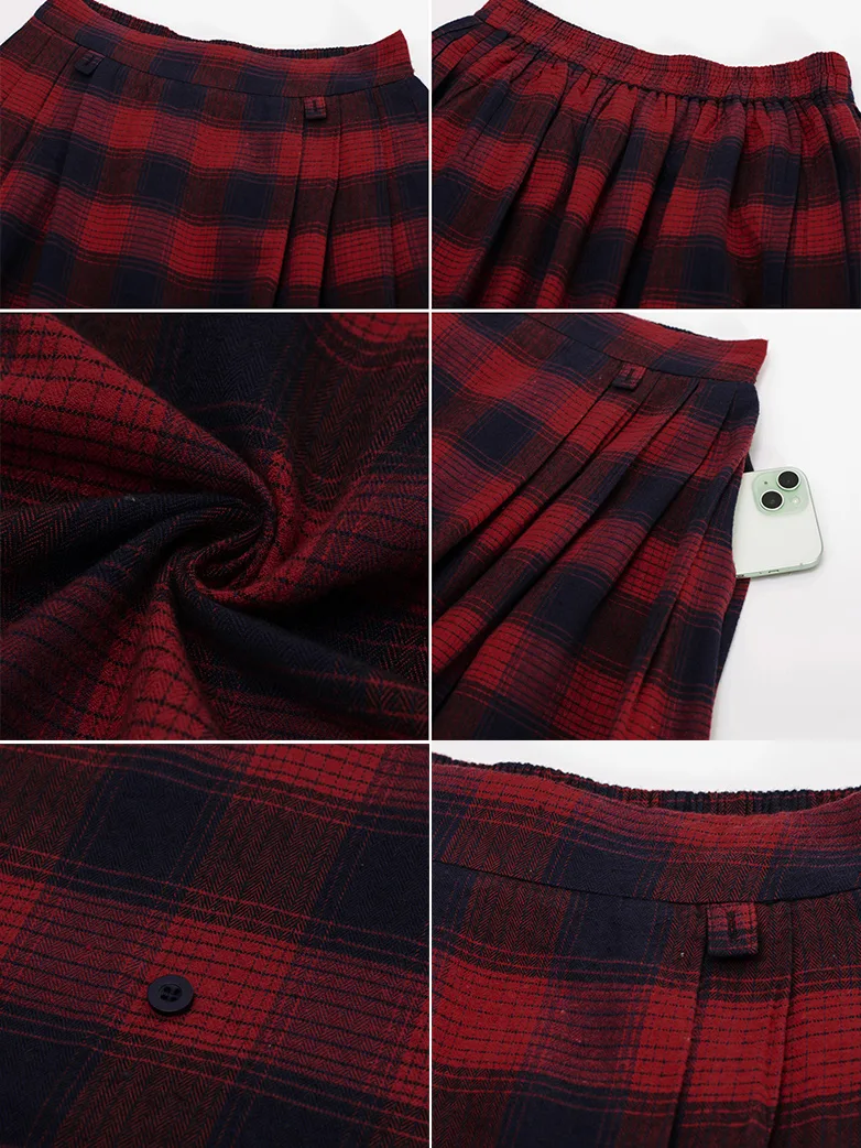 Renaissance Plaided Buckle up Maxi Skirt - Image 3