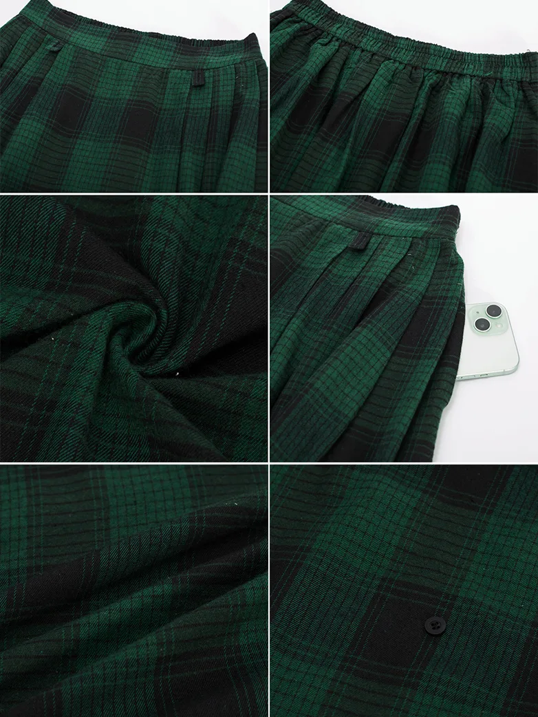 Renaissance Plaided Buckle up Maxi Skirt - Image 37