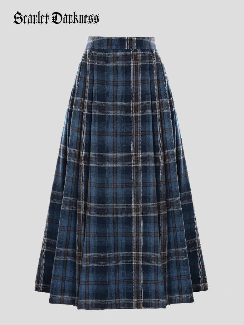 Renaissance Plaided Buckle up Maxi Skirt - Image 4