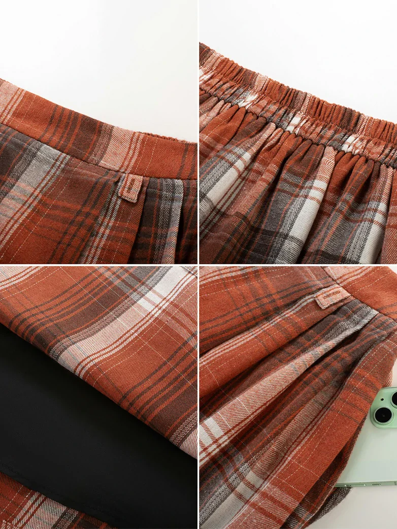 Renaissance Plaided Buckle up Maxi Skirt - Image 44